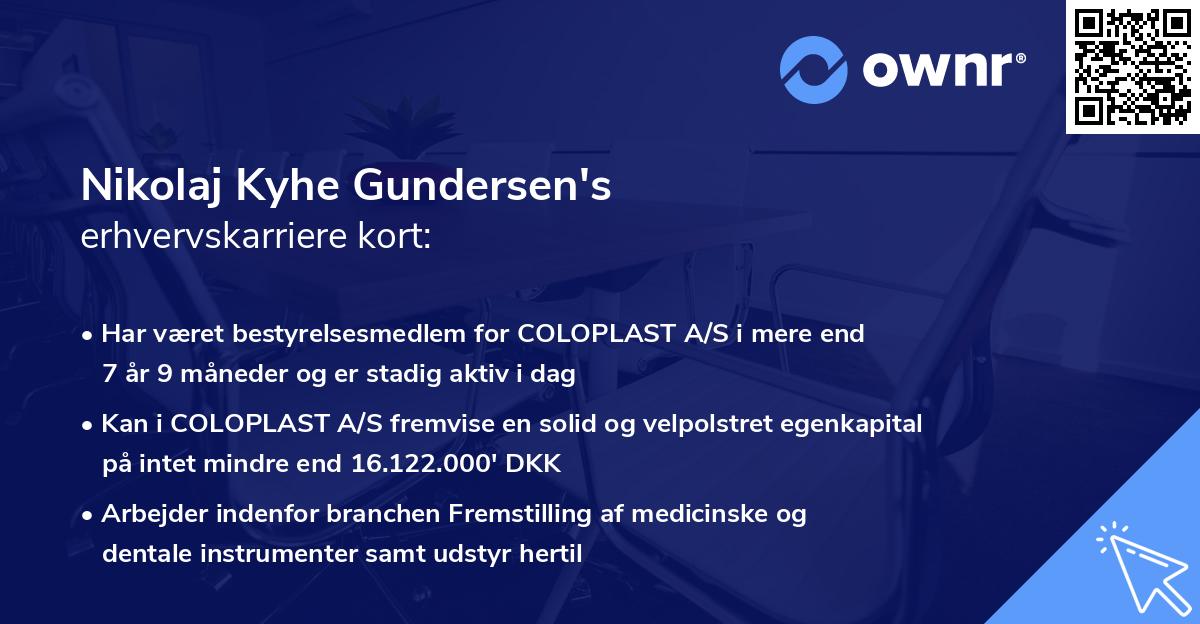 Nikolaj Kyhe Gundersen's erhvervskarriere kort