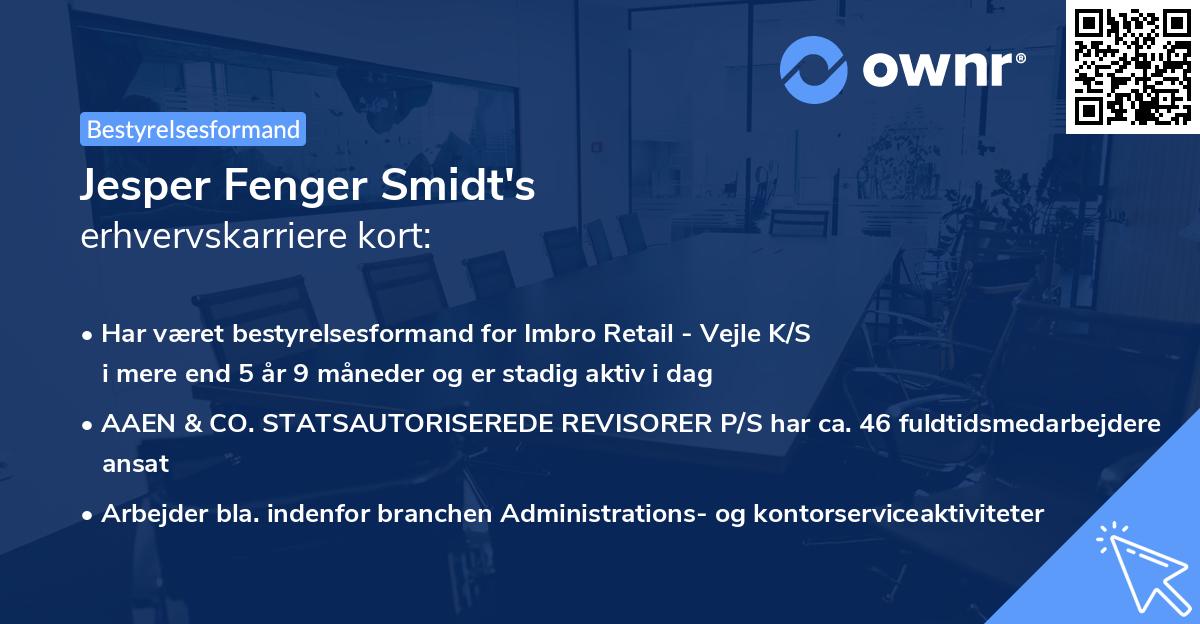 Jesper Fenger Smidt's erhvervskarriere kort