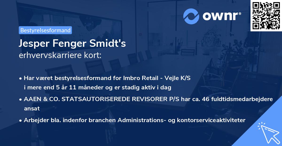 Jesper Fenger Smidt's erhvervskarriere kort