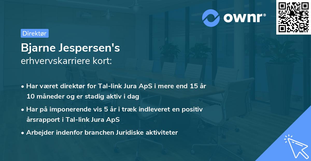 Bjarne Jespersen's erhvervskarriere kort