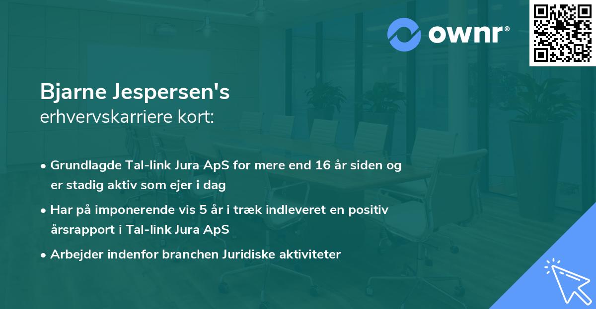Bjarne Jespersen's erhvervskarriere kort