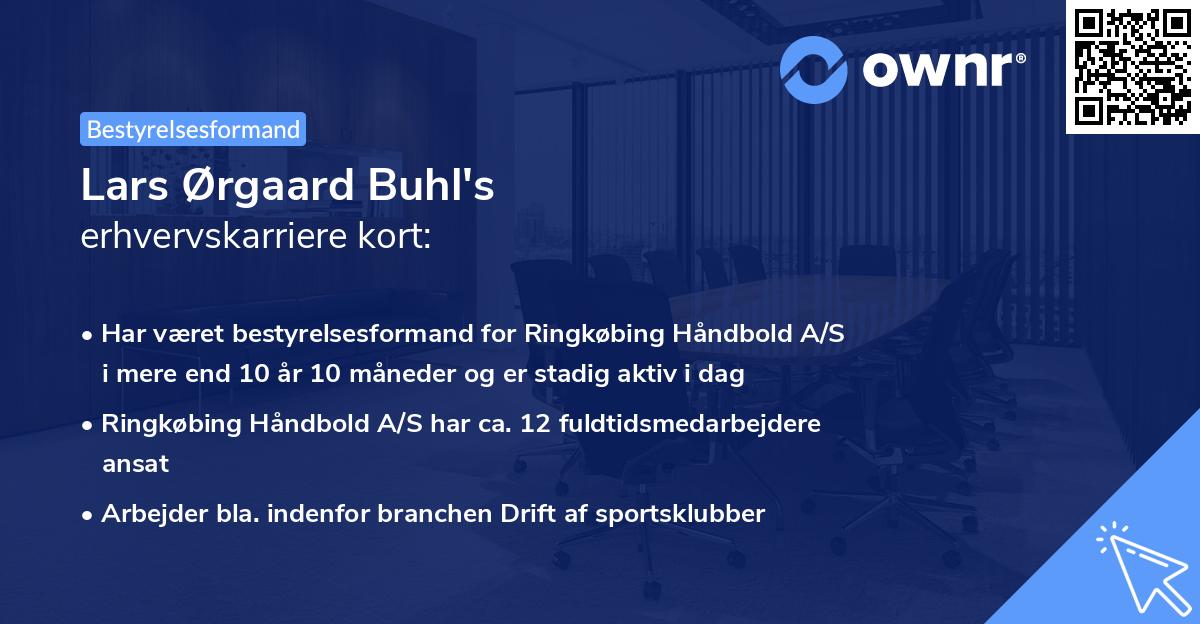 Lars Ørgaard Buhl's erhvervskarriere kort