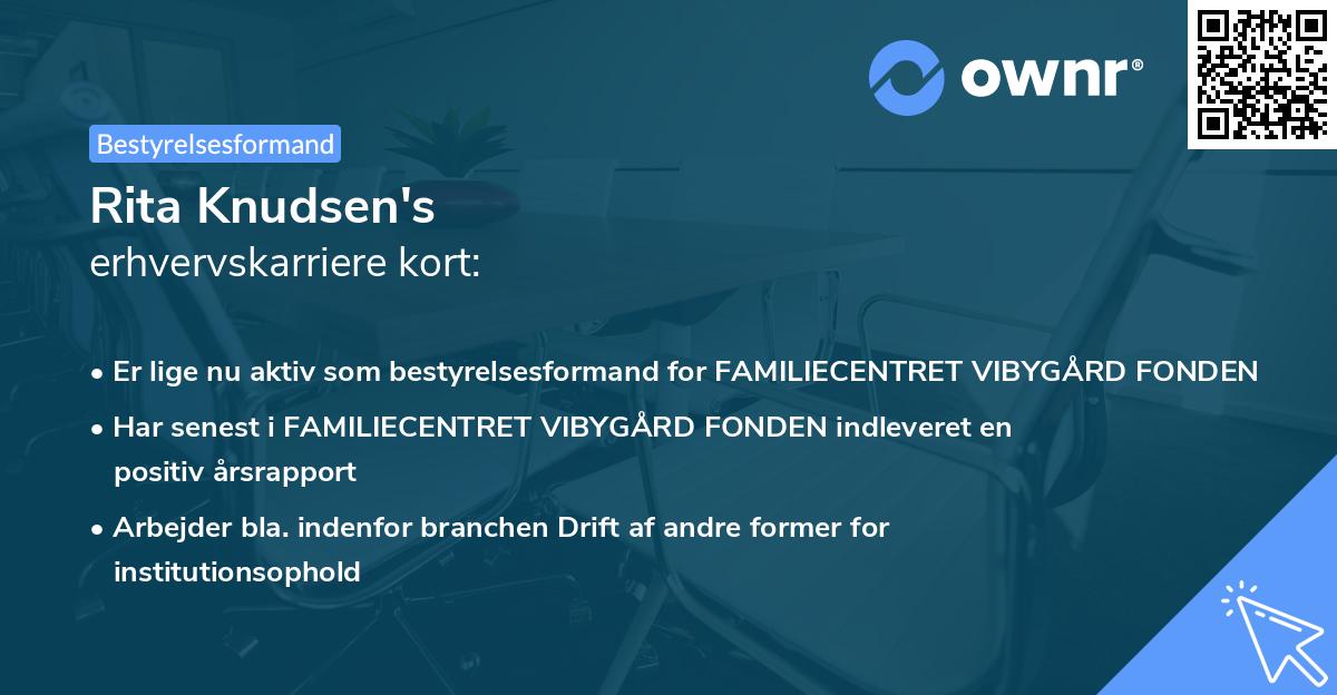 Rita Knudsen's erhvervskarriere kort