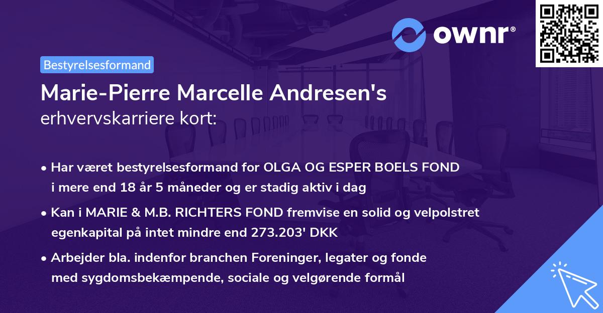 Marie-Pierre Marcelle Andresen's erhvervskarriere kort