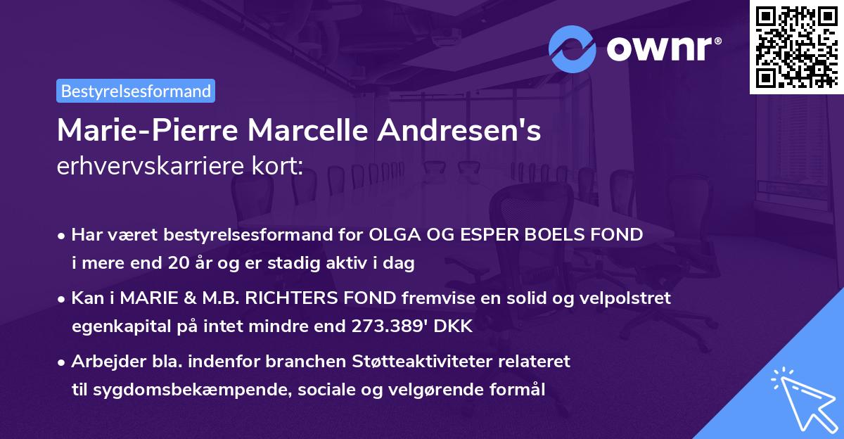 Marie-Pierre Marcelle Andresen's erhvervskarriere kort