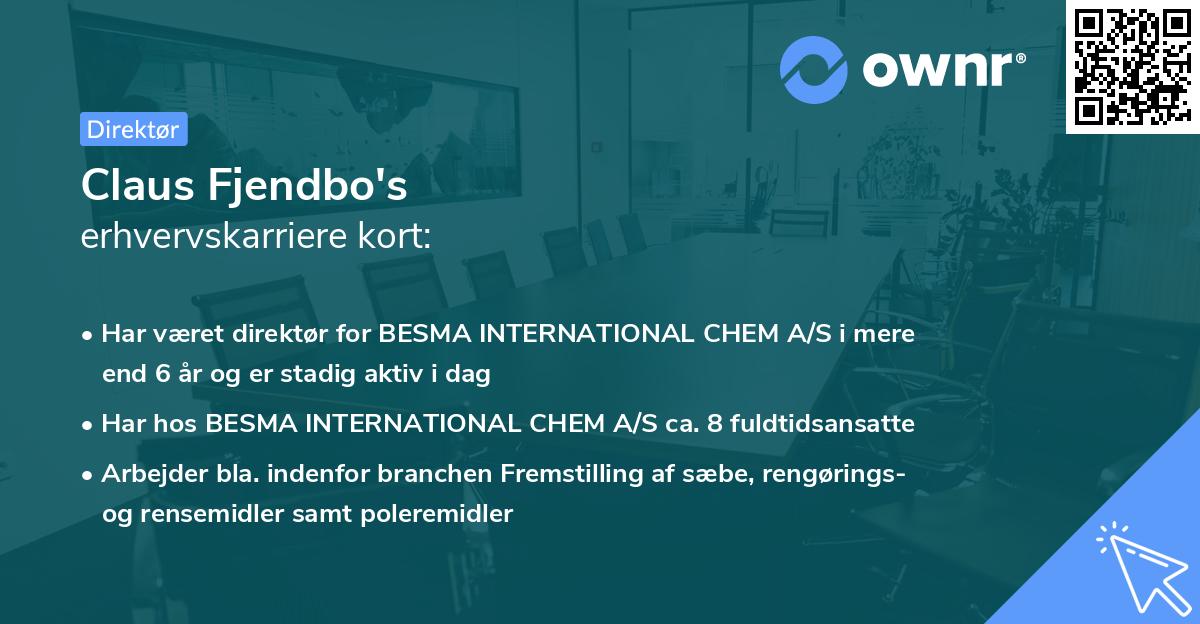 Claus Fjendbo's erhvervskarriere kort