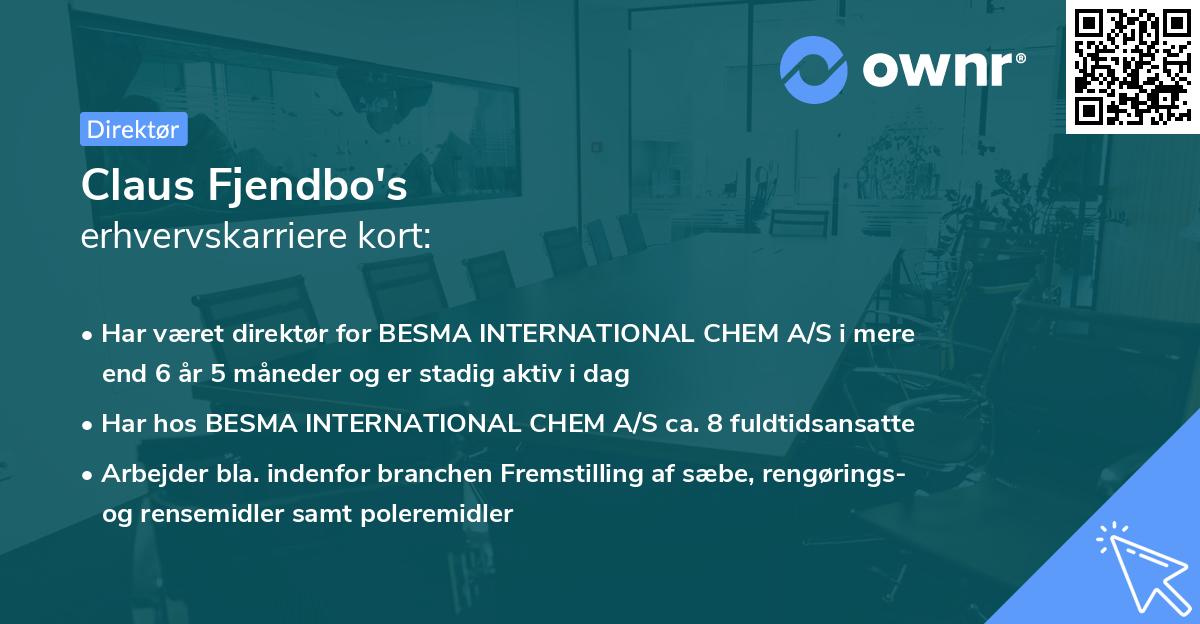 Claus Fjendbo's erhvervskarriere kort