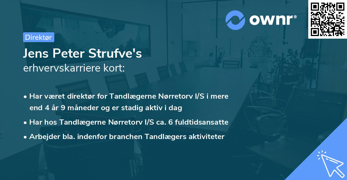 Jens Peter Strufve's erhvervskarriere kort