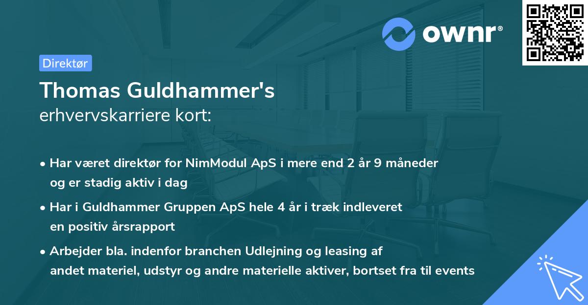 Thomas Guldhammer's erhvervskarriere kort