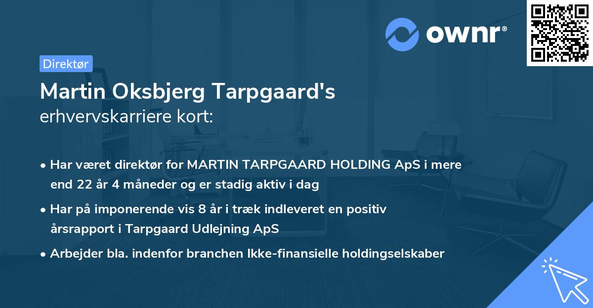 Martin Oksbjerg Tarpgaard's erhvervskarriere kort