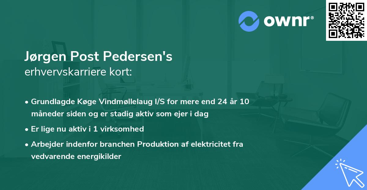 Jørgen Post Pedersen's erhvervskarriere kort