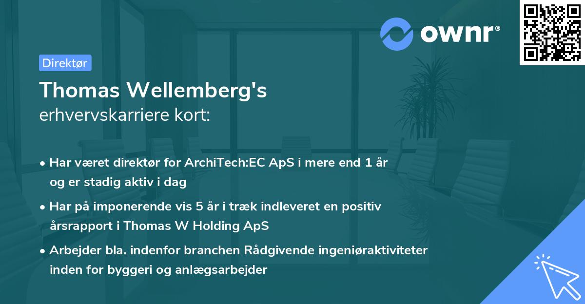 Thomas Wellemberg's erhvervskarriere kort