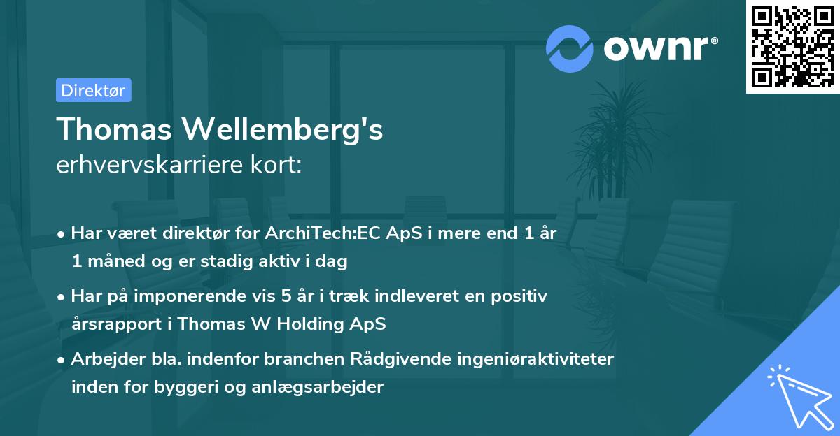 Thomas Wellemberg's erhvervskarriere kort