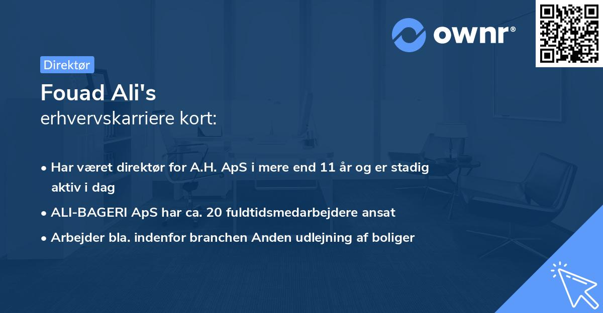Fouad Ali's erhvervskarriere kort