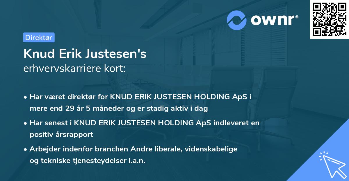 Knud Erik Justesen's erhvervskarriere kort