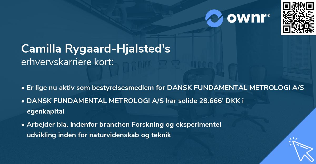 Camilla Rygaard-Hjalsted's erhvervskarriere kort