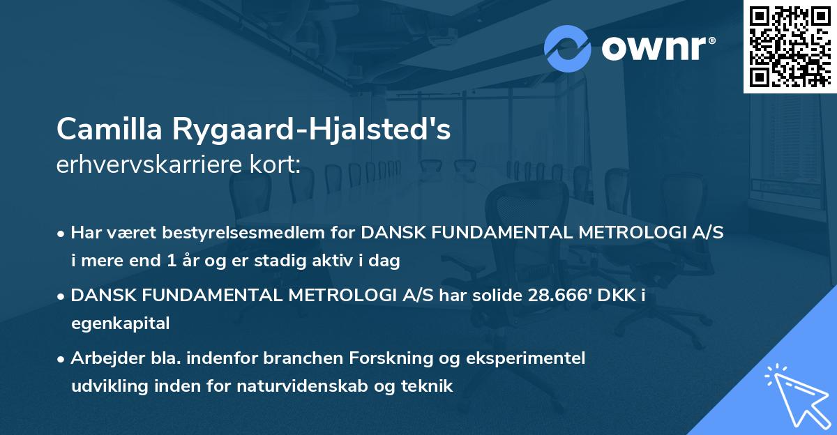 Camilla Rygaard-Hjalsted's erhvervskarriere kort