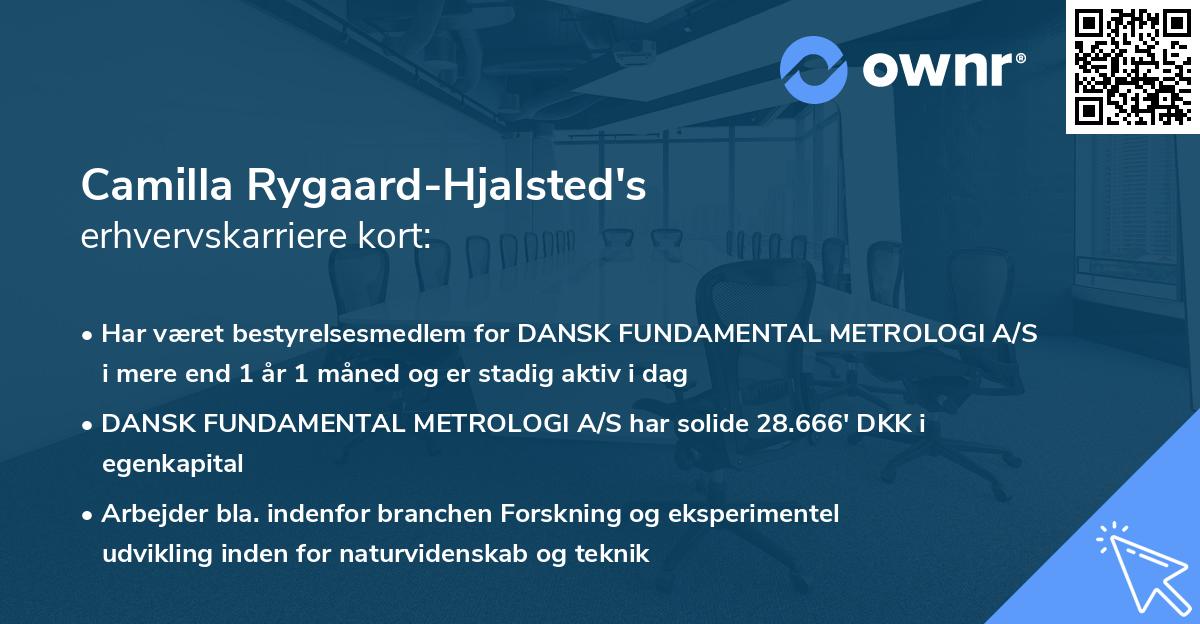 Camilla Rygaard-Hjalsted's erhvervskarriere kort
