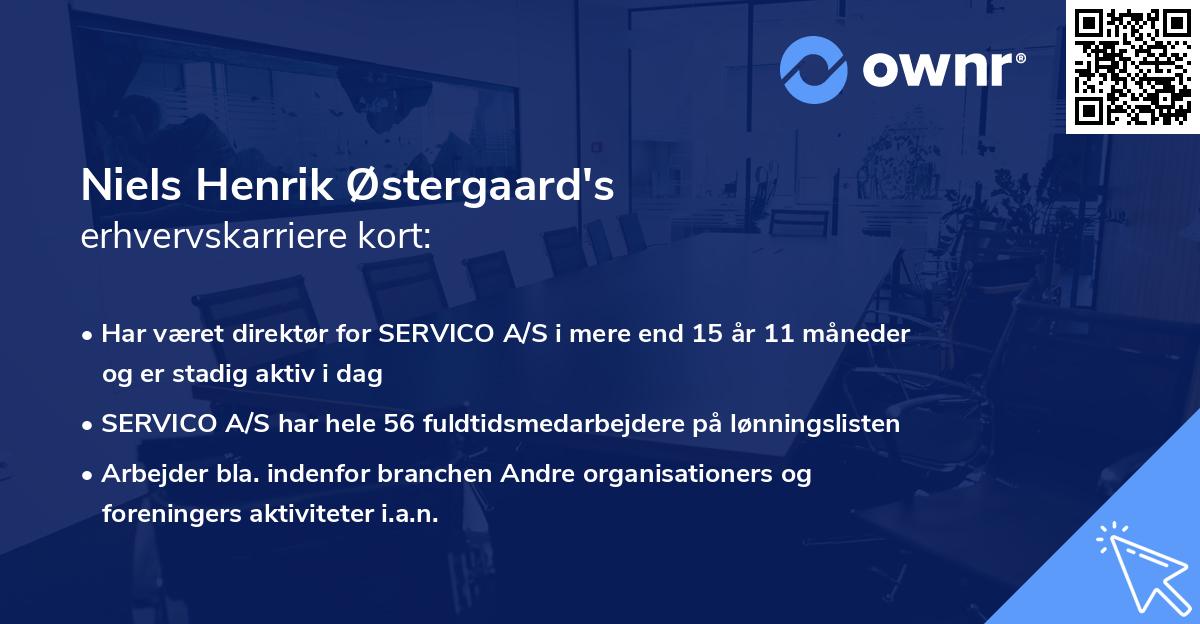 Niels Henrik Østergaard's erhvervskarriere kort