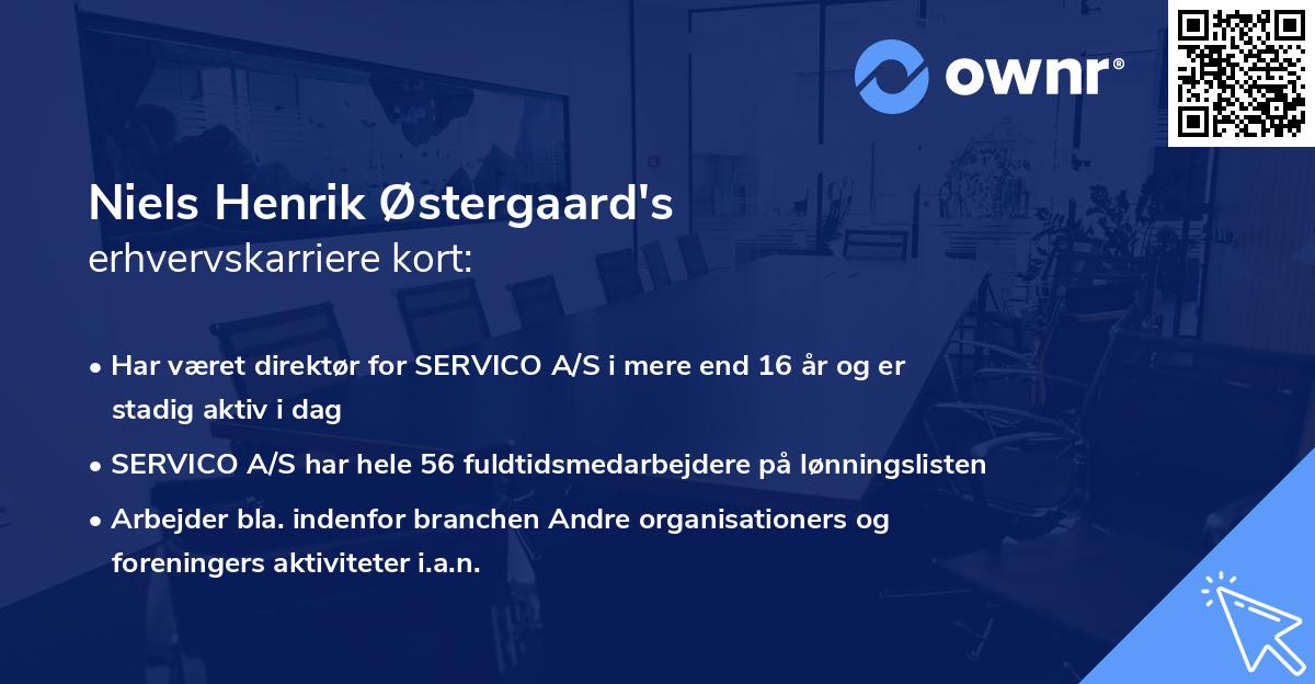 Niels Henrik Østergaard's erhvervskarriere kort