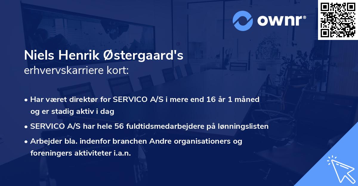 Niels Henrik Østergaard's erhvervskarriere kort