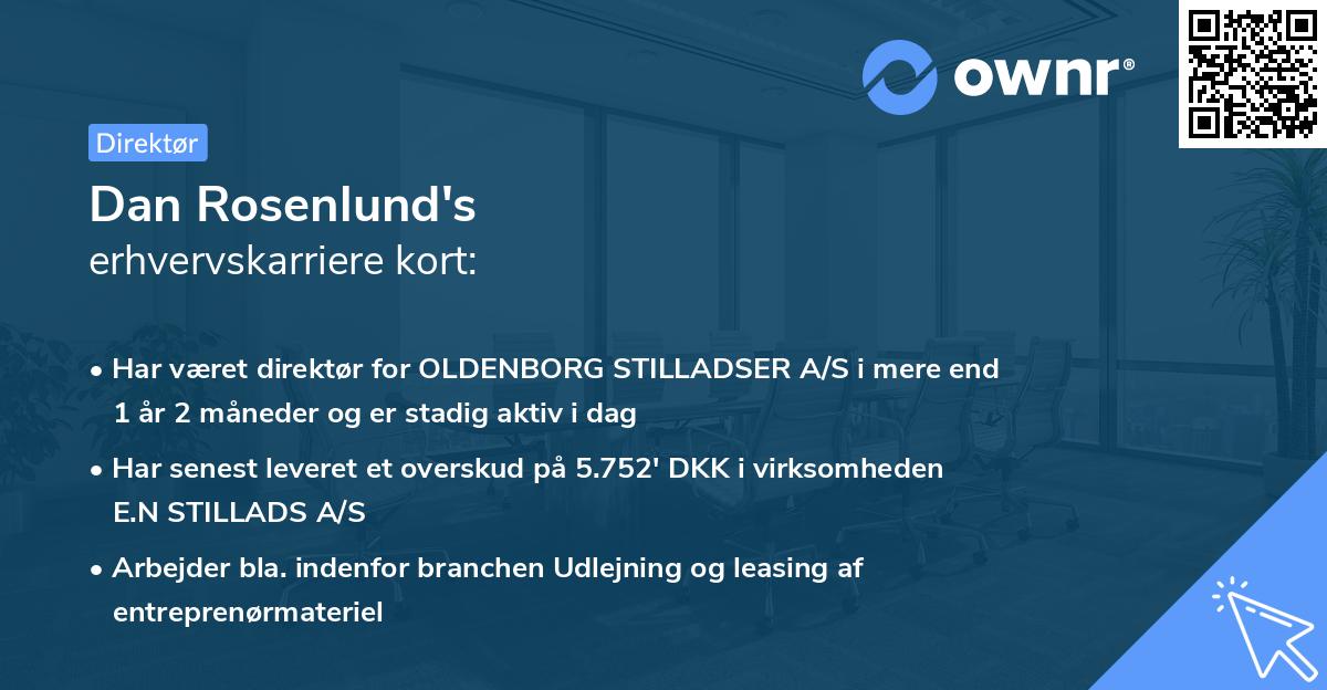 Dan Rosenlund's erhvervskarriere kort