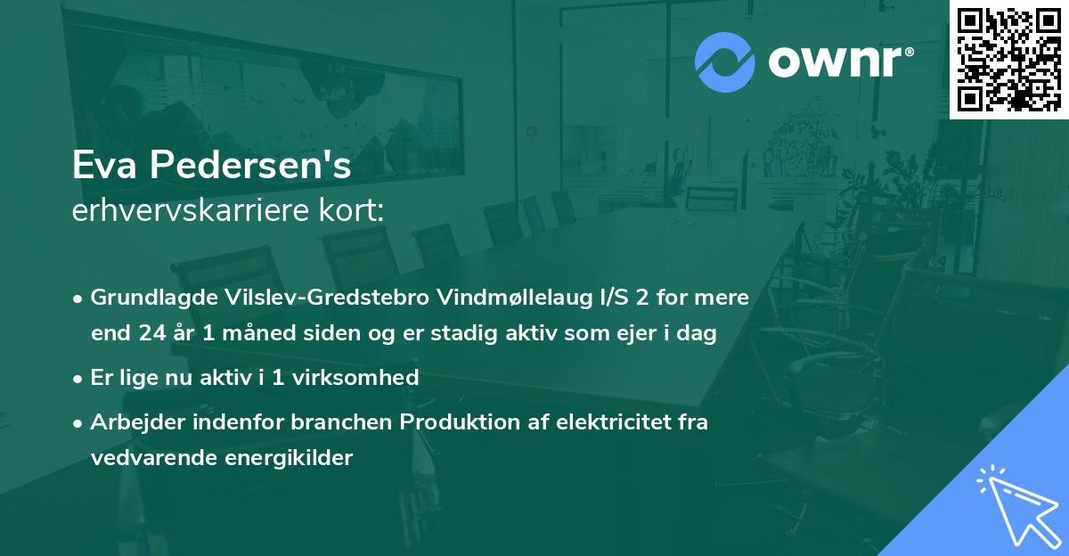 Eva Pedersen's erhvervskarriere kort