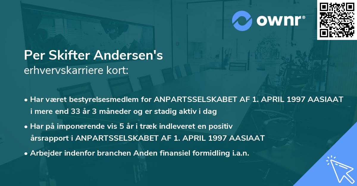 Per Skifter Andersen's erhvervskarriere kort