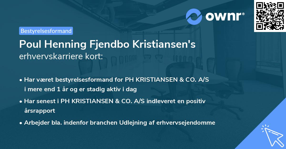 Poul Henning Fjendbo Kristiansen's erhvervskarriere kort