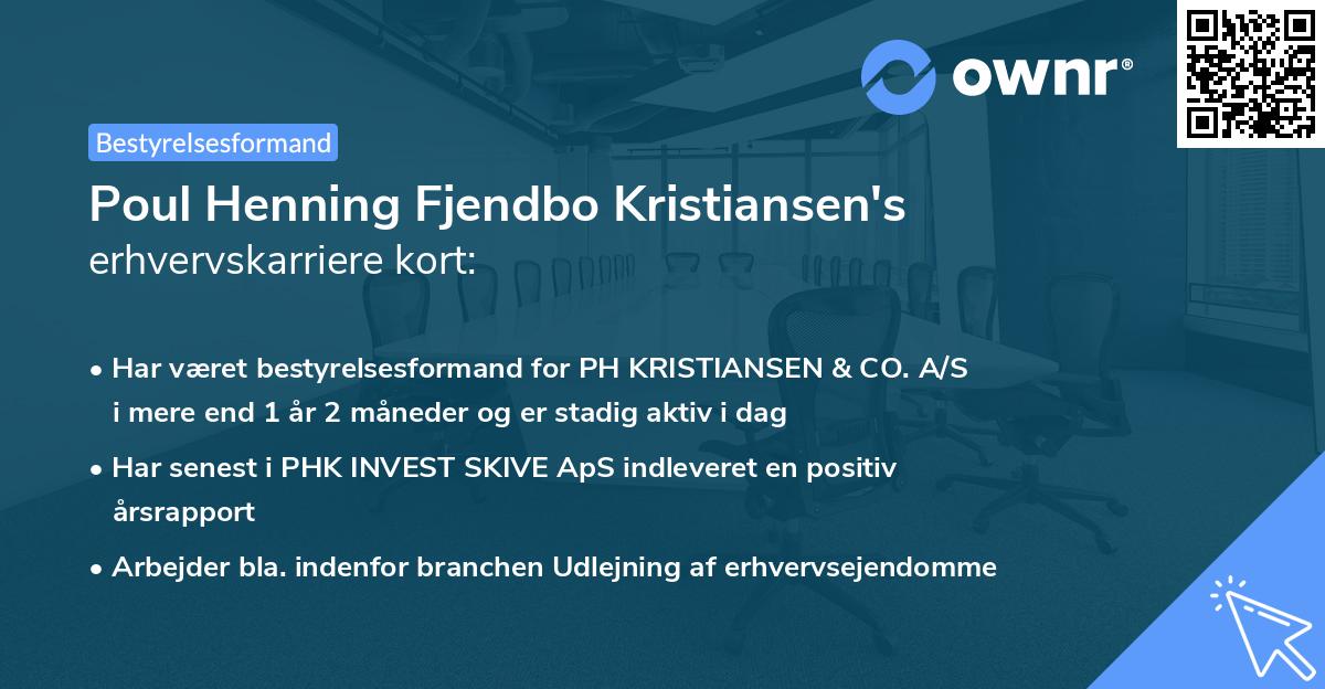 Poul Henning Fjendbo Kristiansen's erhvervskarriere kort