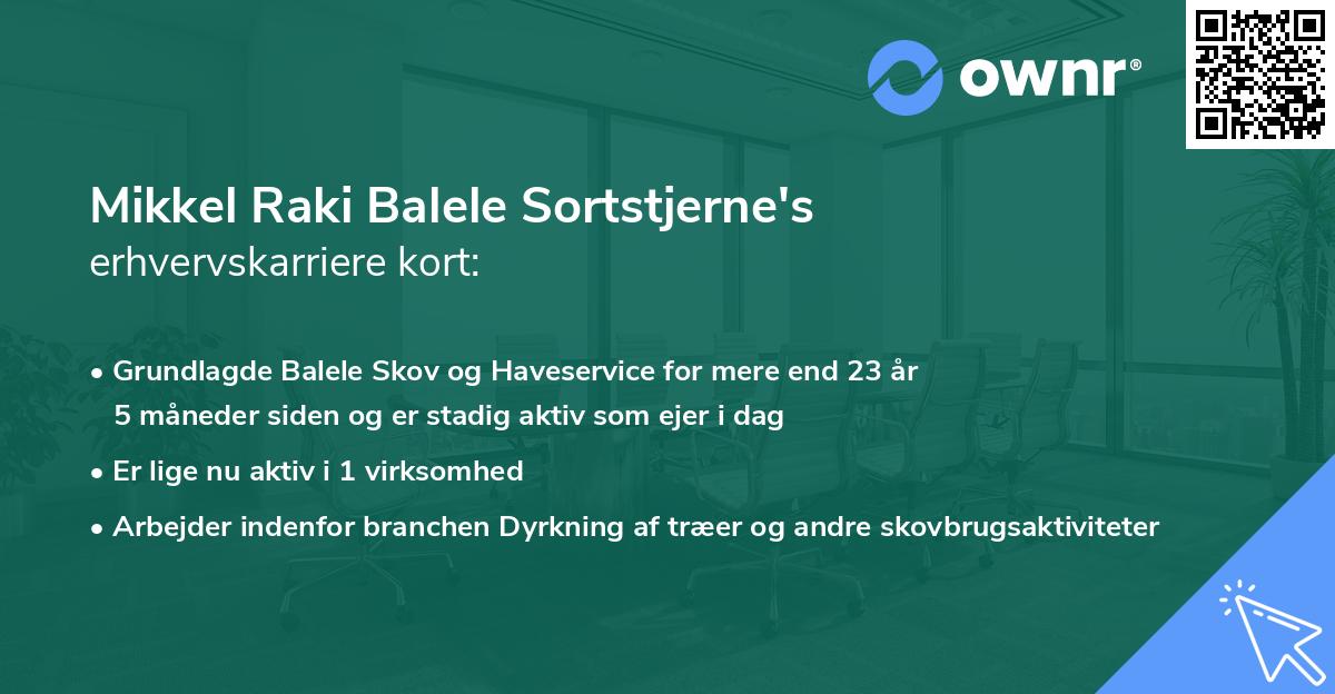 Mikkel Raki Balele Sortstjerne's erhvervskarriere kort