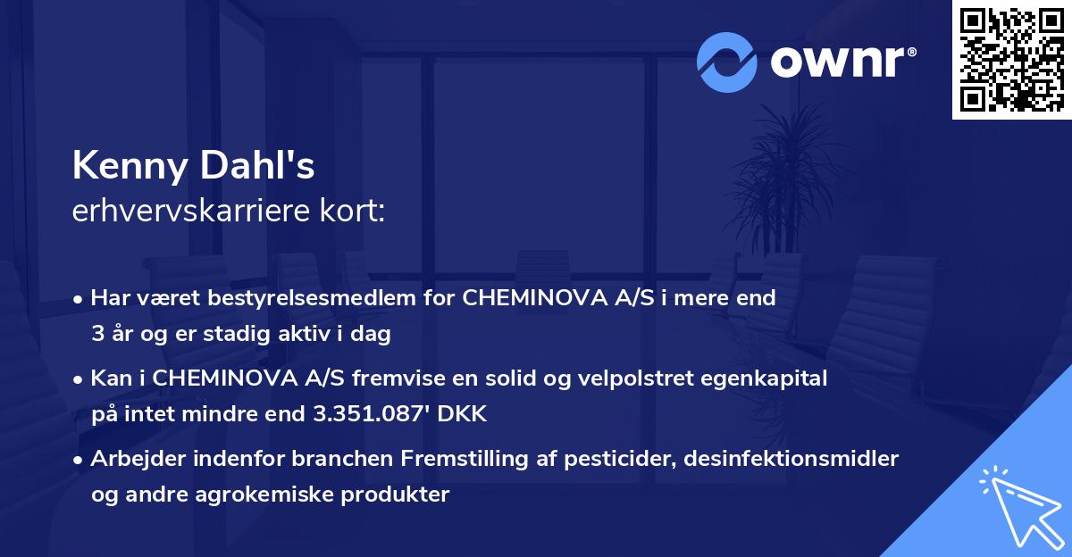 Kenny Dahl's erhvervskarriere kort
