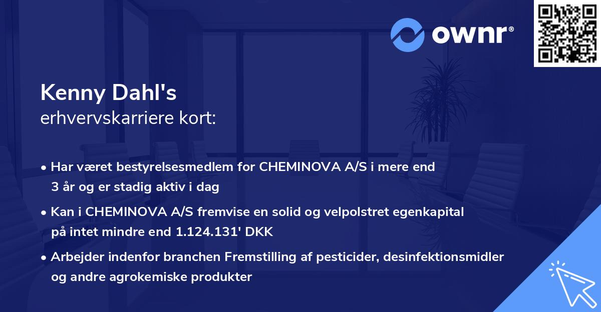 Kenny Dahl's erhvervskarriere kort