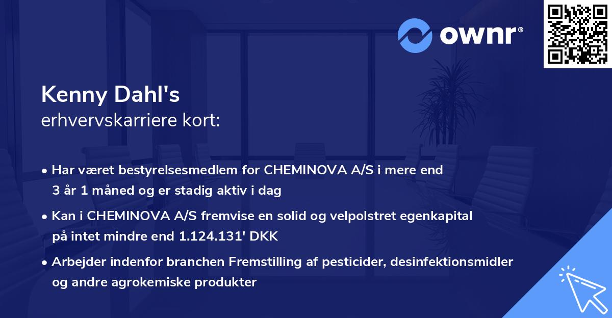 Kenny Dahl's erhvervskarriere kort