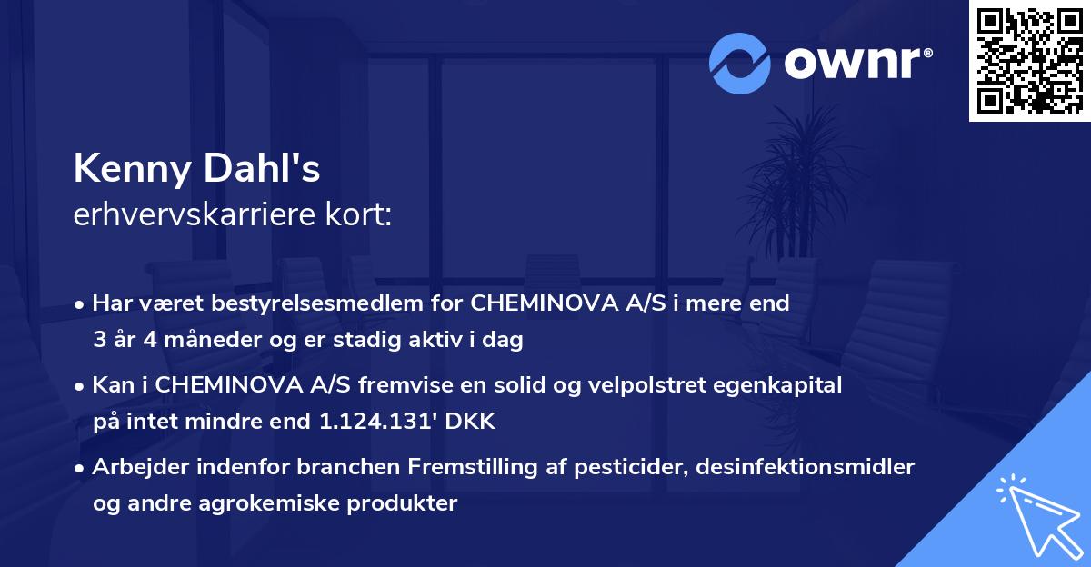 Kenny Dahl's erhvervskarriere kort