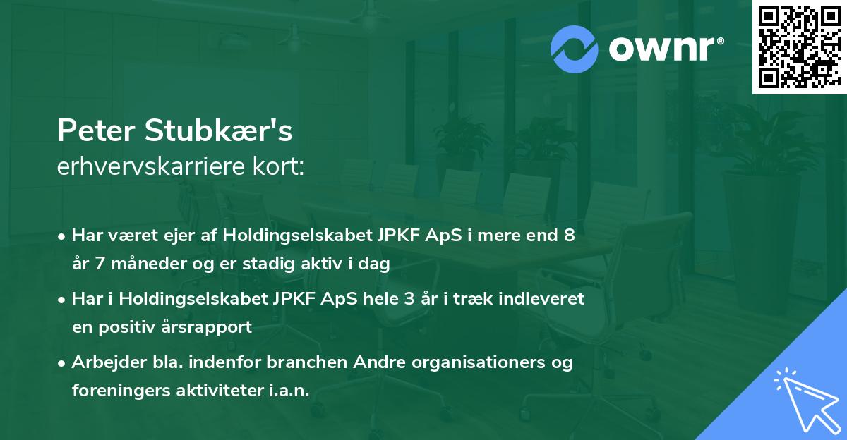 Peter Stubkær's erhvervskarriere kort