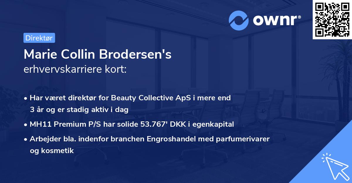 Marie Collin Brodersen's erhvervskarriere kort