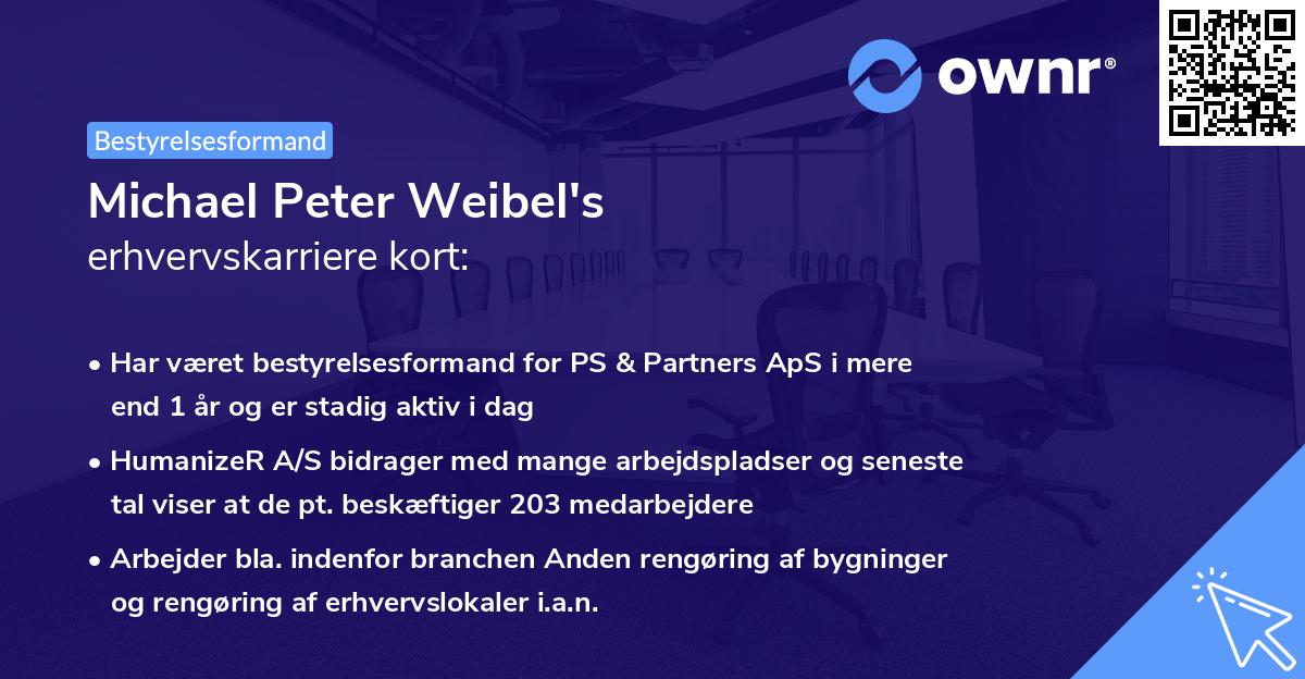 Michael Peter Weibel's erhvervskarriere kort