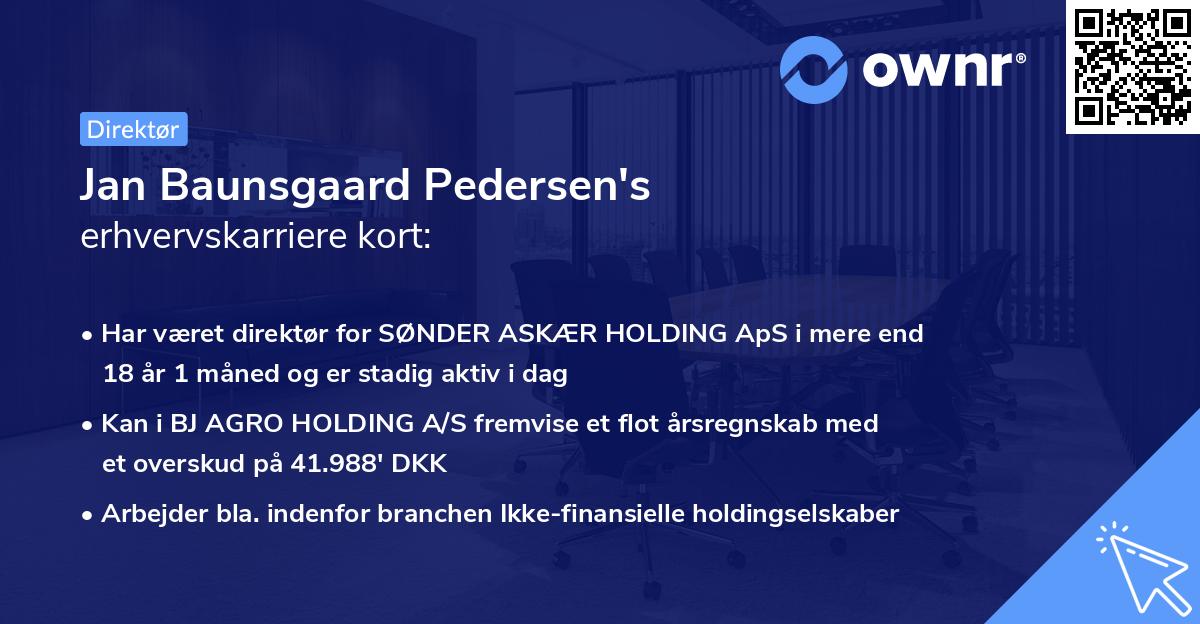 Jan Baunsgaard Pedersen's erhvervskarriere kort