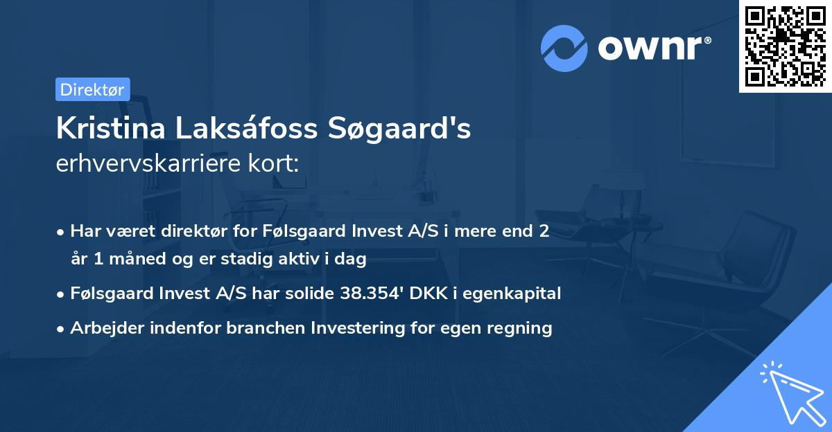 Kristina Laksáfoss Søgaard's erhvervskarriere kort