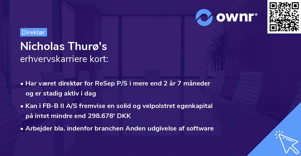 Nicholas Thurø's erhvervskarriere kort