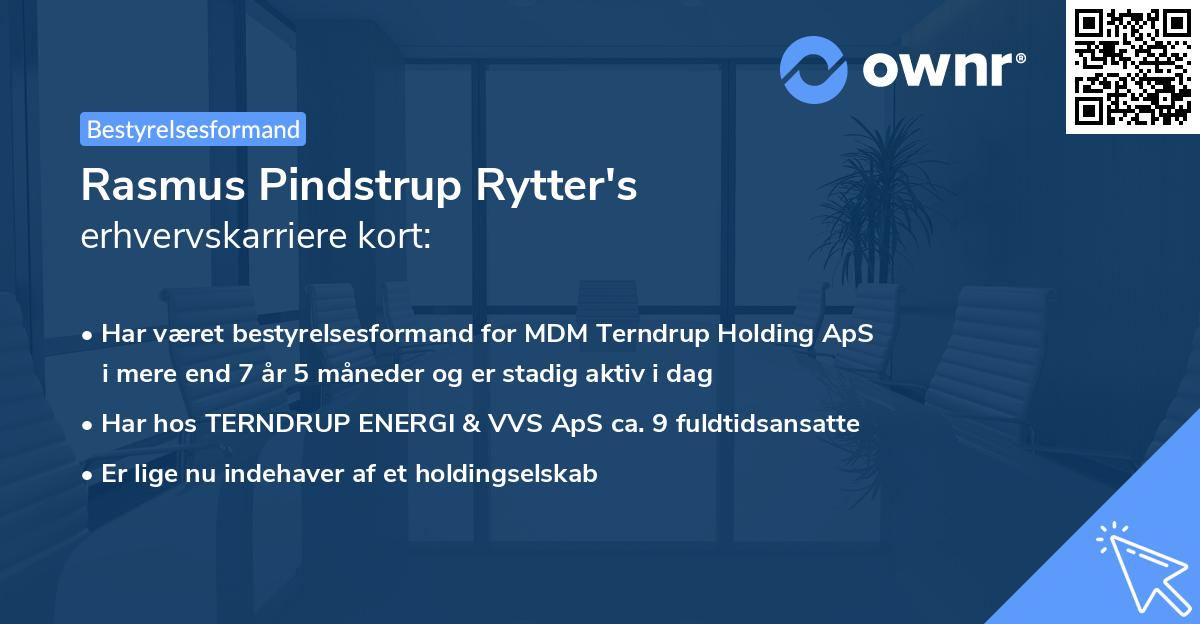 Rasmus Pindstrup Rytter's erhvervskarriere kort