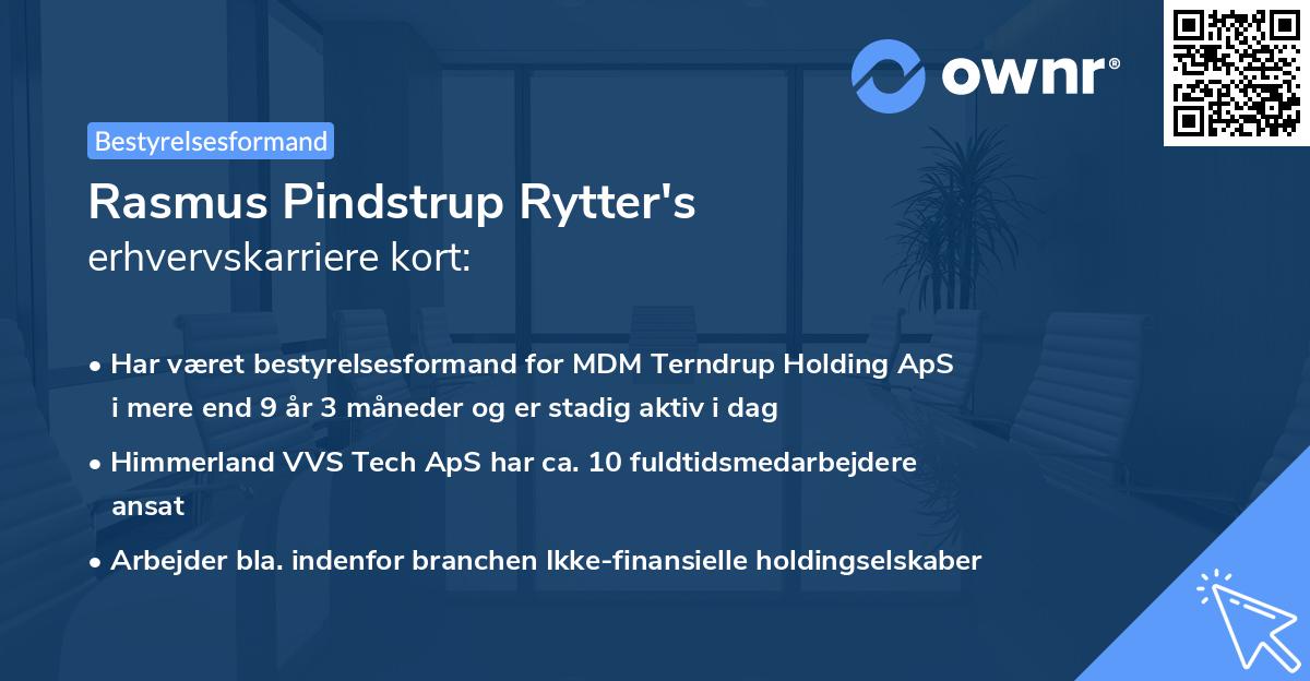Rasmus Pindstrup Rytter's erhvervskarriere kort