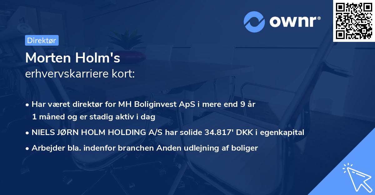 Morten Holm's erhvervskarriere kort