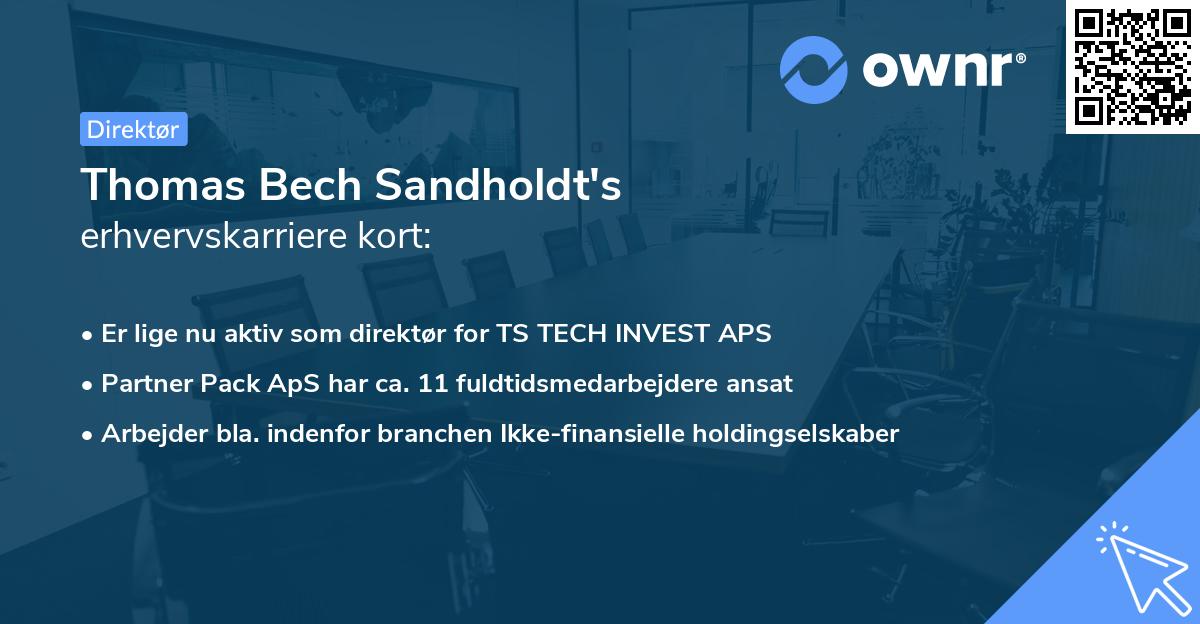 Thomas Bech Sandholdt's erhvervskarriere kort