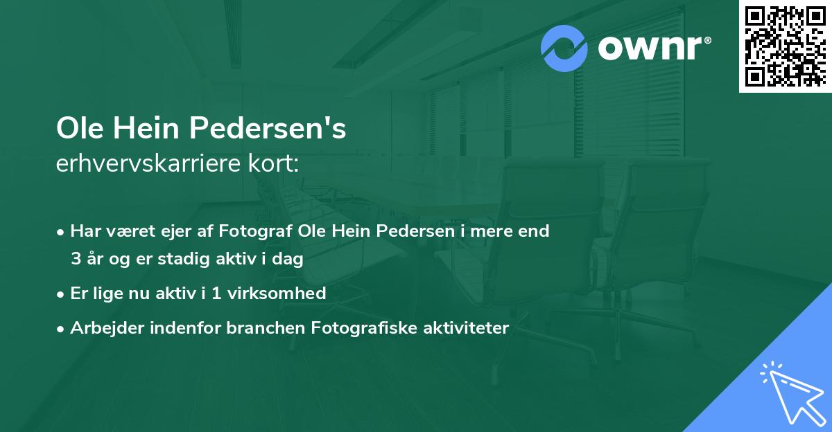 Ole Hein Pedersen's erhvervskarriere kort