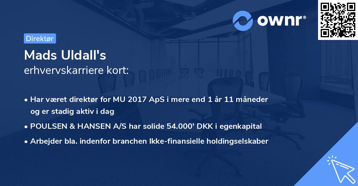 Mads Uldall's erhvervskarriere kort