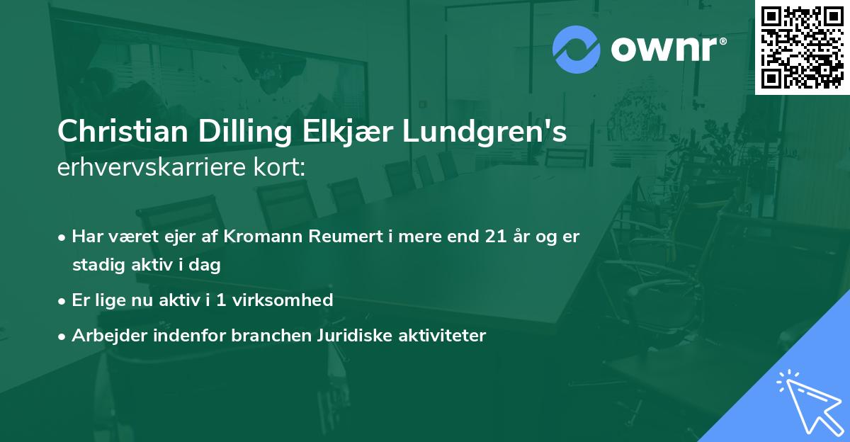Christian Dilling Elkjær Lundgren's erhvervskarriere kort