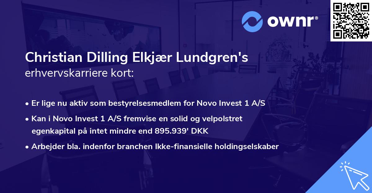 Christian Dilling Elkjær Lundgren's erhvervskarriere kort