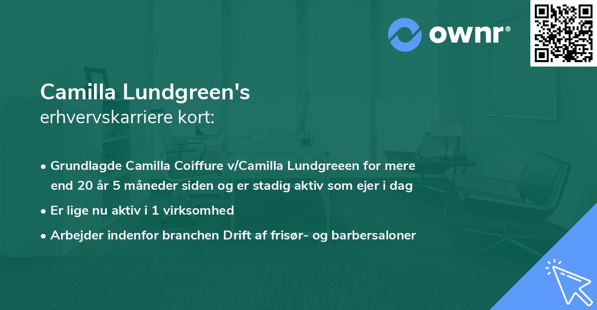 Camilla Lundgreen's erhvervskarriere kort